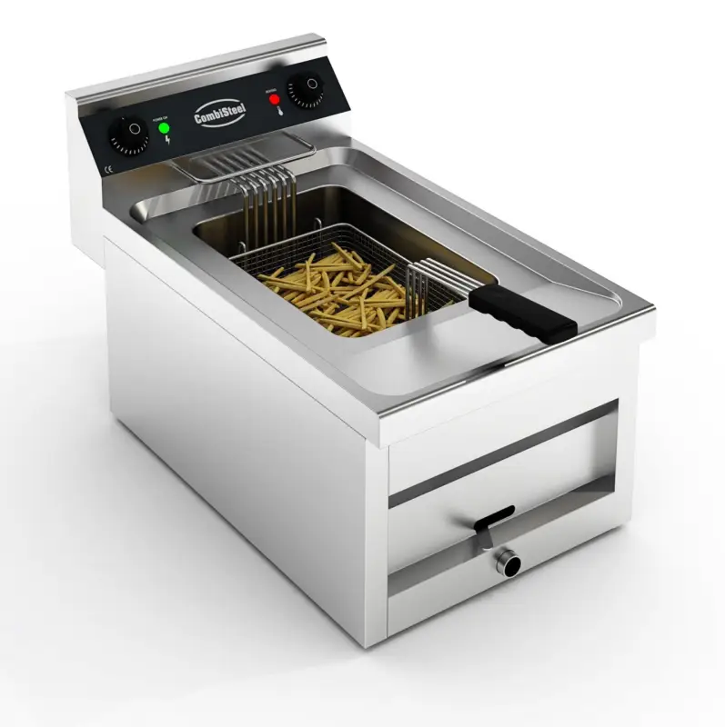 Combisteel Friteuse | Elektrisch | 12L | 400v | Aftapkraan | 400x700x328mm Laatste Versie