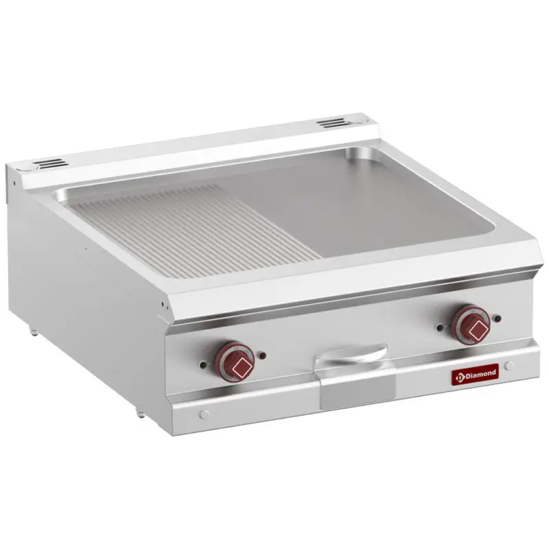 Diamond Bakplaat | OPTIMA 700 | Elektrisch | Glad/Gegroefd Oppervlak | 50°C/300°C | 10kW | 400V | 700x700x250/320mm Gereduceerde Prijs