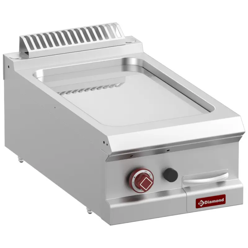Diamond Bakplaat | OPTIMA 700 | Gas | Verchroomd Glad Oppervlak | 7kW | Piëzo Ontsteking | 400x700x250/320mm Premium