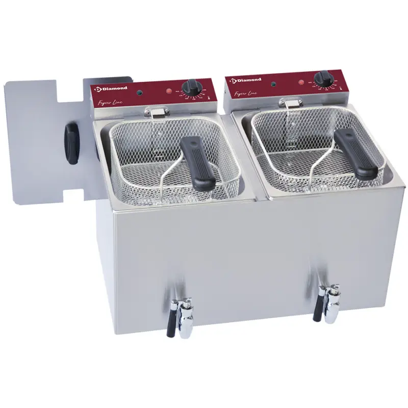 Flitsaanbieding Diamond | FRYERS LINE | Dubbele Friteuse | Elektrisch | 8+8L | 0°C/190°C | 6kW | 2x 230V | 545x445x350mm