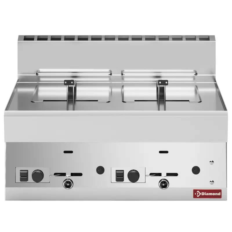 Beste Prijs Diamond Alpha 650 Friteuse | Gas | 8+8L | Aftapkranen | 700x650x280/380mm