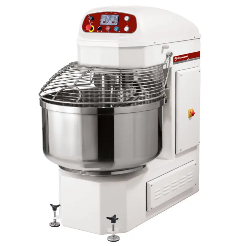 Laatste Versie Diamond Bakkerstrog | Automatisch | Met Spiraal | 2 Snelheden + 2 Timers | 2 Motoren | 60kg | 400v | 630x1180x1312mm