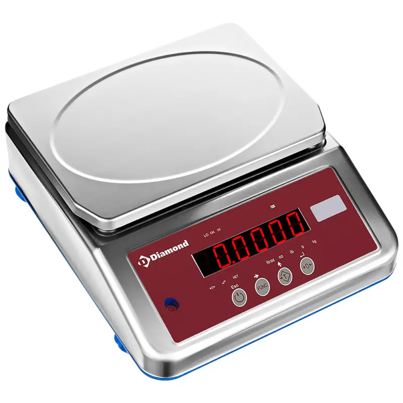 Tijdelijk Beschikbaar Diamond Keukenweegschaal | LIBRA LINE | 8kg | 0,5g Nauwkeurig | Bedraad/Draadloos | IP68 | 300x310x105mm