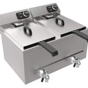 Beperkt Aanbod Combisteel Friteuse | Elektrisch | 8+8L | 2x 230V | Aftapkranen | 620x545x305mm