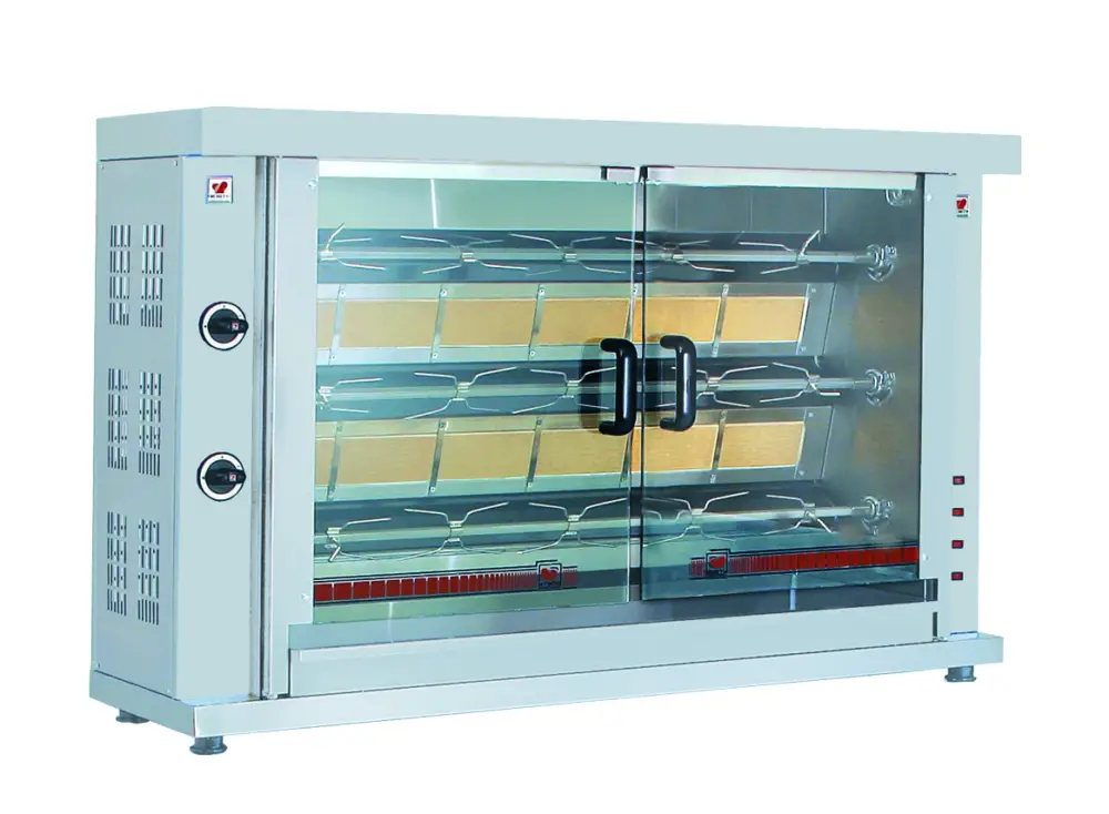 Combisteel Kippengrill | 3 Spitten | Voor ca. 15 kippen | Gas | 1320x460x880mm Goedkoop