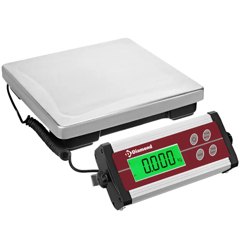 Finale Uitverkoop Diamond Platformweegschaal | LIBRA LINE | Horeca RVS | 35kg | 10g Nauwkeurig | Draadloos | Waterdicht | 300x300x50mm