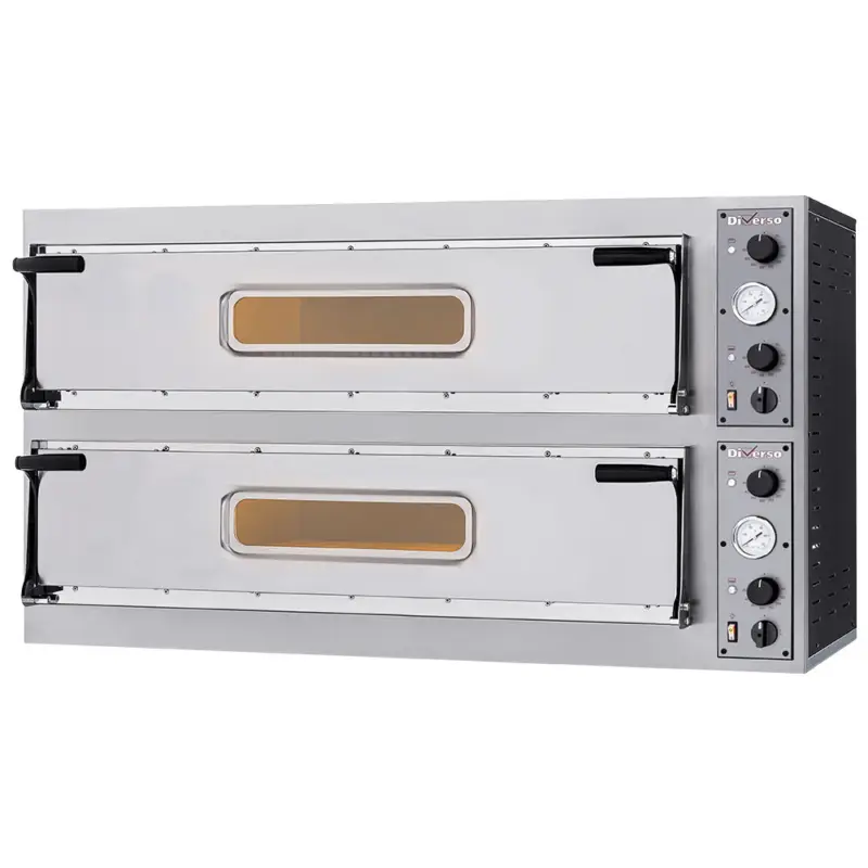 Diverso by Diamond Pizzaoven | 2x 3 Ø350mm | 400V | Stapelbaar | 1305x600x745mm Veilige Betaling