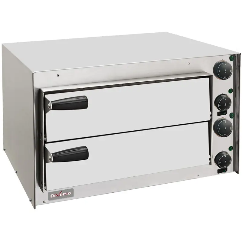 Diverso by Diamond Pizzaoven | Elektrisch | 2 Kamers Ø35cm | ≤200°C | 3.5kW | 230V | 560x510x455mm Beperkt Aanbod