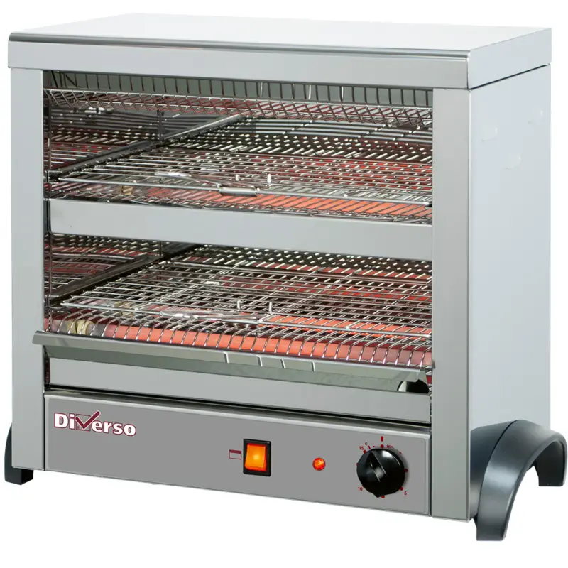 Diverso by Diamond Salamander Toaster | 2 Niveaus | Elektrisch | Quartz Infrarood | 2.7kW | 230V | Incl. 6 Tostiklemmen | 525x305x445mm Fabrieksprijs