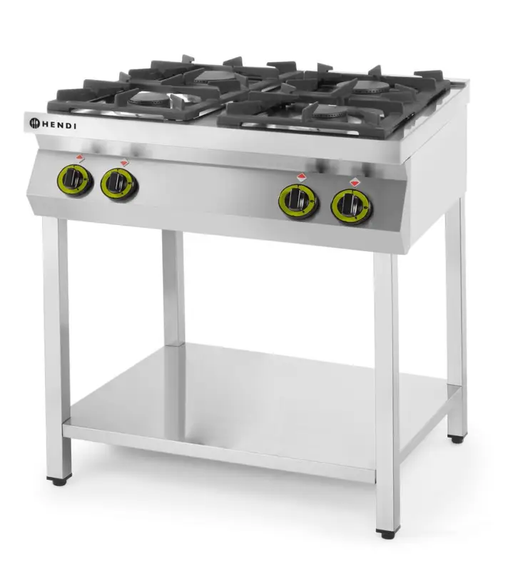 Dagaanbieding Gasfornuis Kitchen Line 4-pits open standaard, HENDI, Kitchen Line, 19kW, 800x700x(H)900mm