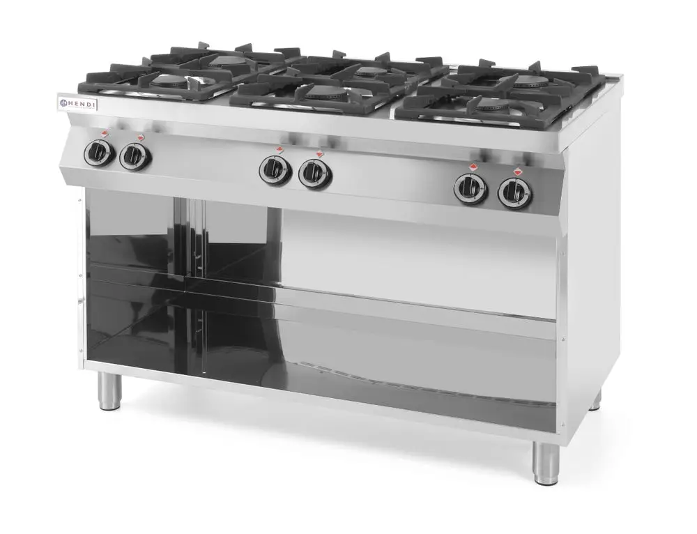 Speciale Aanbieding Gasfornuis Kitchen Line 6 Pits, Met Ombouw, Hendi, Kitchen Line, 28,5kw, 1200x700x(h)900mm