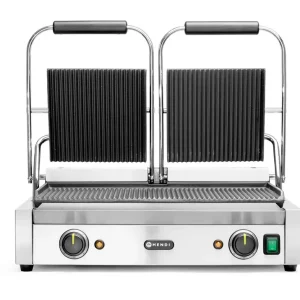 Beperkt Aanbod Hendi Contactgrill | Dubbel | Geheel Geribd | 230v/3600w | 570x395x510mm