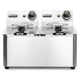 Bestel Nu Hendi Friteuse Kitchen Line | 2x 4L | 8L | 230v/6000w | 470x380x315mm