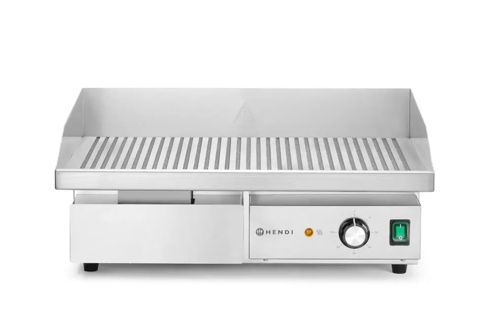 Hendi Bakplaat Geribbeld | Budget Line | RVS | 3000W | 220–240V | 550x430x240mm Shop Nu
