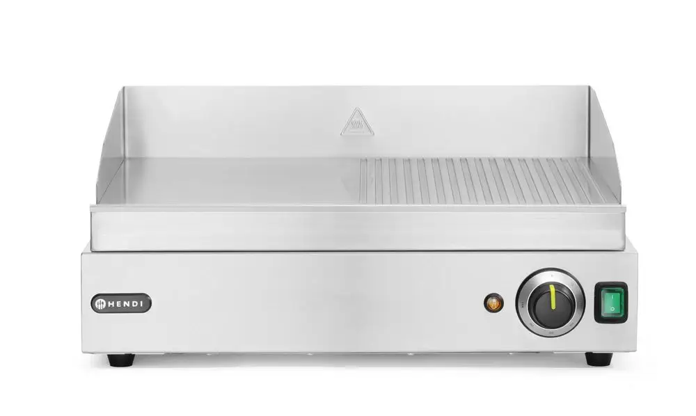 Speciale Aanbieding Hendi Bakplaat Profi Line | Half Geribbeld | 2400W | 230V | 550x435x245mm