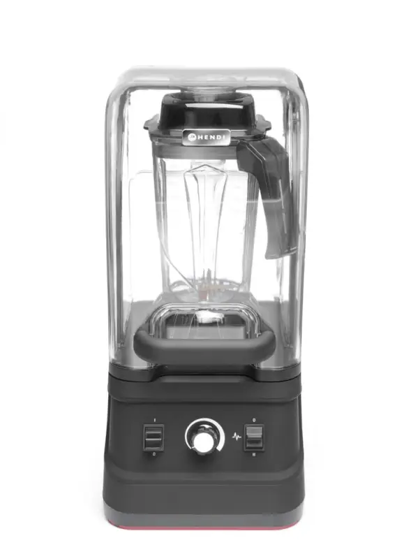 Snelle Levering Hendi Bar Blender met Dempkap | 2,5L | Zwart | 220–240V | 1680W | 250x300x540mm