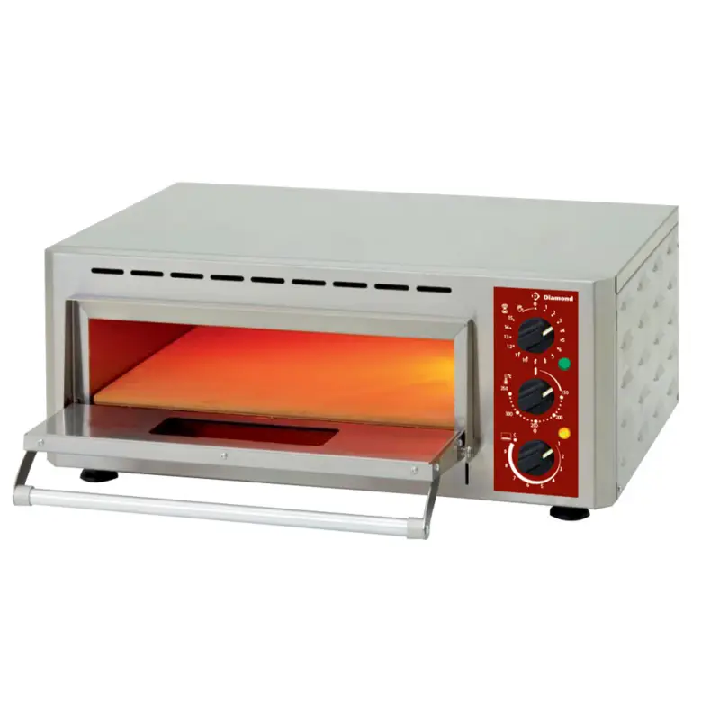 Nu Kopen Diamond Pizza Oven | Ø43 cm | Vuurvaste Steen & Infrarood Kwarts | 0–350°C | 230V | 670x580x270mm