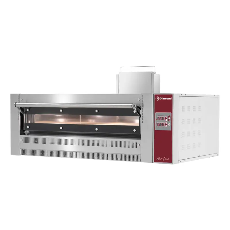 Betrouwbaar Diamond Pizzaoven | Gas | 6x Ø350mm | 18.5kW | Stapelbaar | 1230x1480x760mm