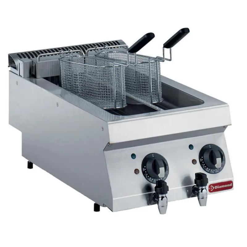 Diamond Maxima 700 | Friteuse | Elektrisch | 5+5L | 400v | Aftapkranen | 400x700x250/320mm Hete Deal
