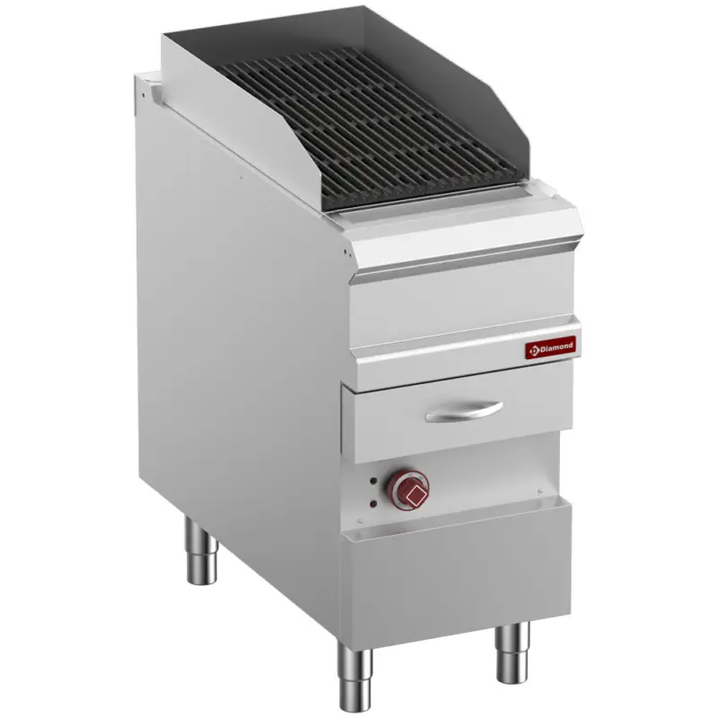 Korting Diamond Stoomgrill | OPTIMA 900 | Elektrisch | Gietijzer Oppervlak | 7kW | 400V | Uitneembare Waterlade | 400x900x850/952mm