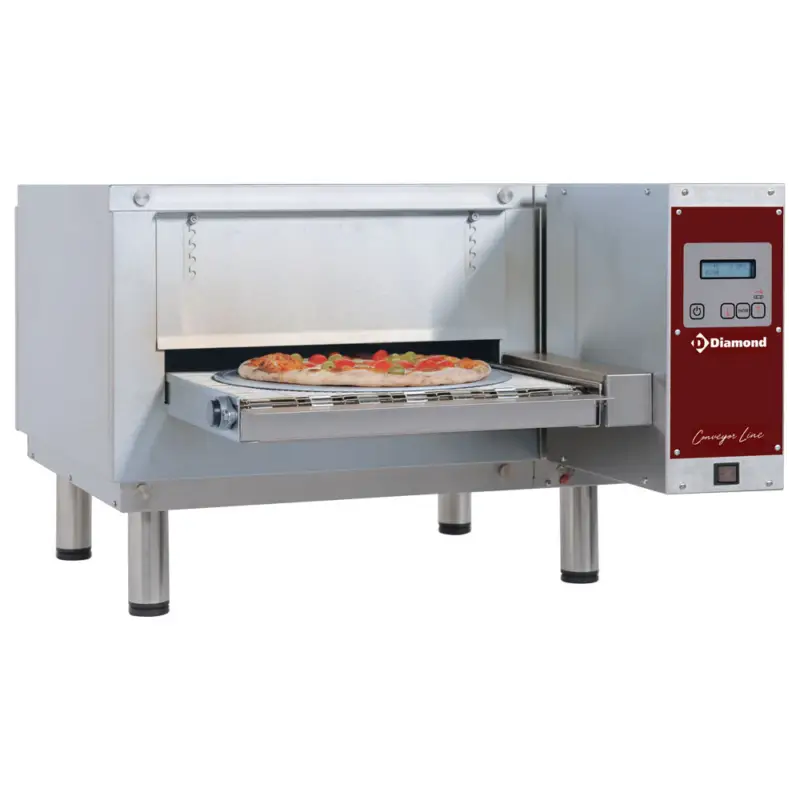 Voordeelprijs Diamond Tunnel Pizza Oven | Elektrisch | Breedte 400mm | 18/130 Pizza’s/u | 800x1270x390mm