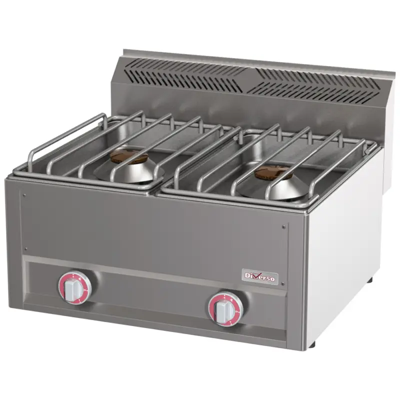 Lage Prijs Diverso by Diamond Fornuis | COOKING LINE 600 | Gas | 2 Branders 2x 8kW | Waakvlam | 660x600x290/435mm