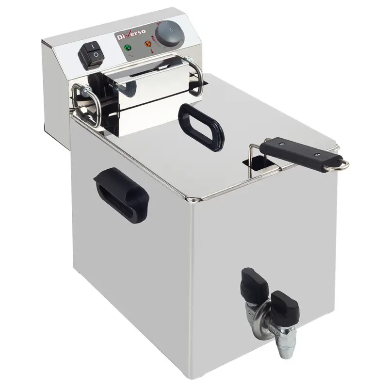 Diverso by Diamond Friteuse | Elektrisch | 10L | 0°C/180°C | Aftapkraan | 4.5kW | 400V | 290x450x320mm Seizoensaanbieding