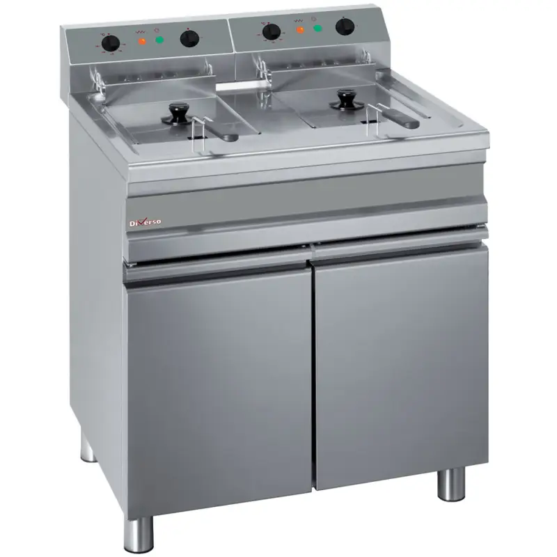 Speciale Aanbieding Diverso by Diamond Friteuse | Elektrisch | 14+14L | 100°C/190°C | 18kW | 2x 400V | Aftapkranen | 750x655x845/985mm