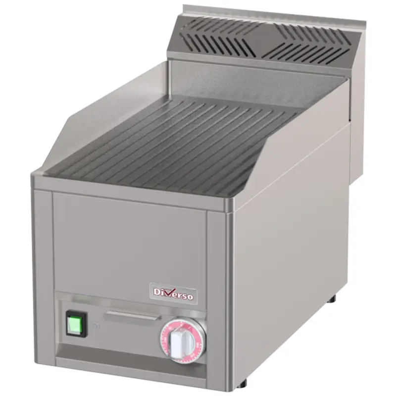 Diverso by Diamond Bakplaat | COOKING LINE 600 | Elektrisch | Gegroefd Oppervlak | 50°C/300°C | 3kW | 230V | 330x600x290/435mm Beperkte Voorraad