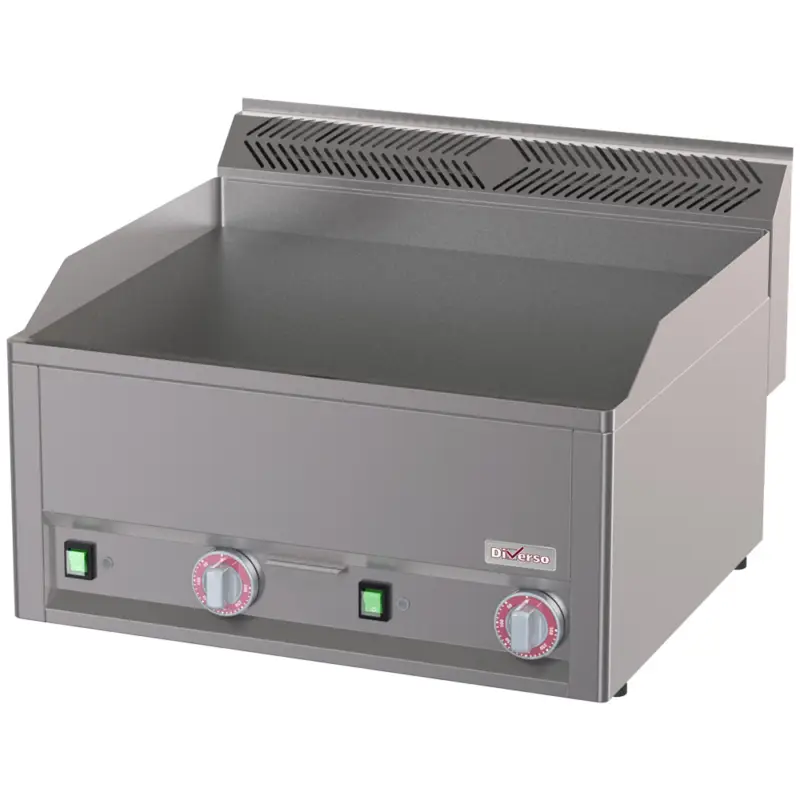 Diverso by Diamond Bakplaat | COOKING LINE 600 | Elektrisch | Glad Gietijzeren Oppervlak | 6kW | 400V | 660x600x290mm Speciale Aanbieding