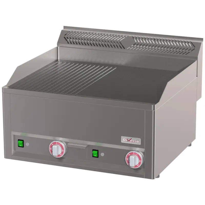 Diverso by Diamond Bakplaat | COOKING LINE 600 | Elektrisch | Glad/Gegroefd | 6kW | 660x600x290mm Bestseller