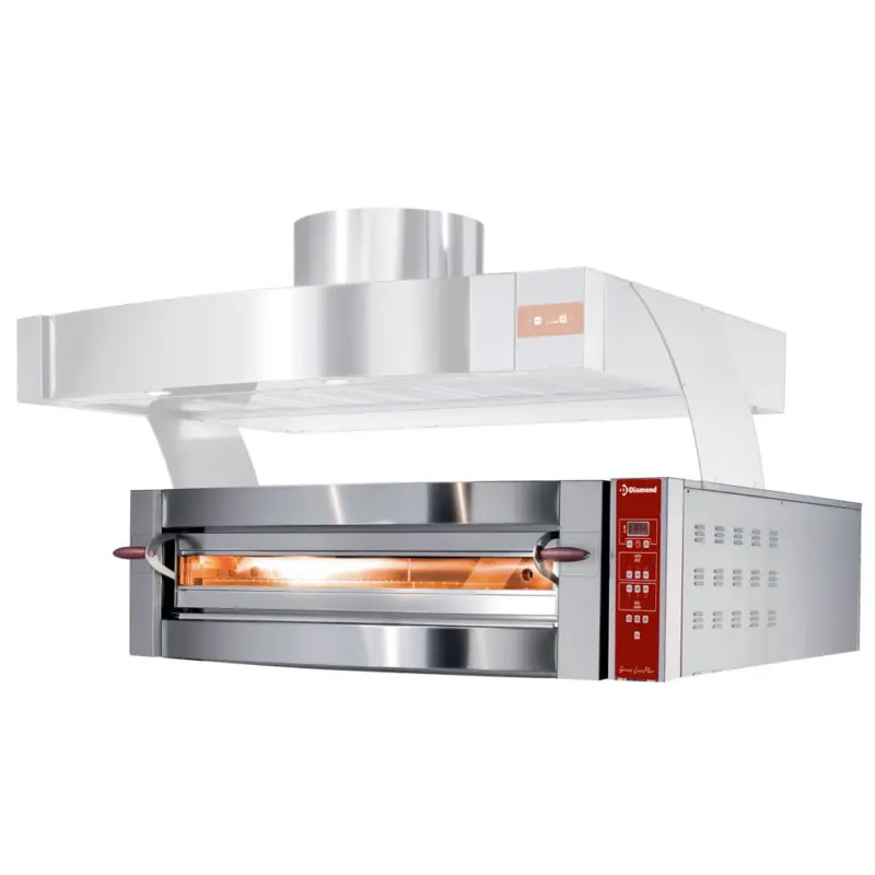 Beste Prijs Diamond Pizza Oven | 1×9 Ø350mm | Met Vuurvaste Stenen | 400v | 1550x1460x440mm