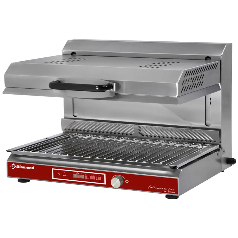 Diamond Salamander Grill | SALAMANDER LINE | Glaskeramisch | 3 Zones | ≤350°C | 4.5kW | 400V | Timer | Hoogte Verstelbaar | 800x640x590mm Bestseller
