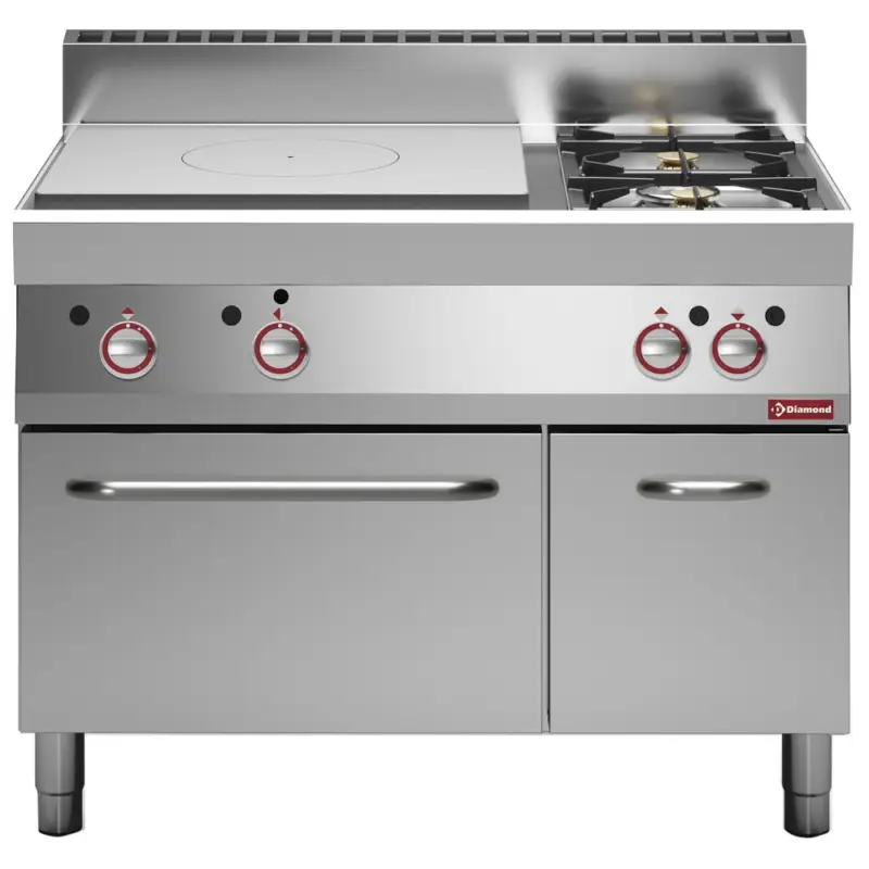 Uitverkoop Fornuis, Doorkookplaat, 2 Gasbranders, Gasoven, Neutrale Kast
