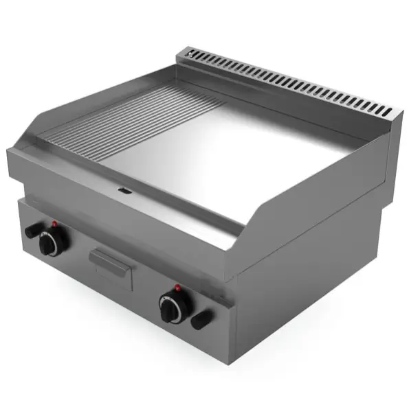 Populair Gold Catering Equipment | Bakplaat | Gas | Glad/gegroefd | 700x650x300/540mm