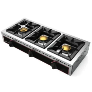 Gold Catering Equipment | Fornuis | Gas | 3 Branders | 1010x510x200mm Gereduceerde Prijs
