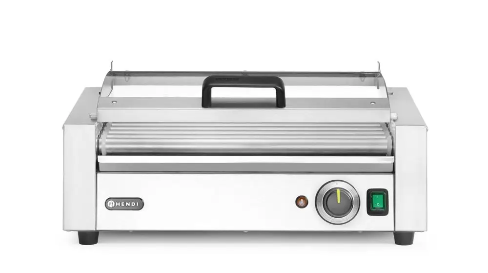 Direct Beschikbaar Hendi Worstrolgrill | 1 Zone | Met Energiebesparend Deksel | 230V/790W | 566x450x259mm