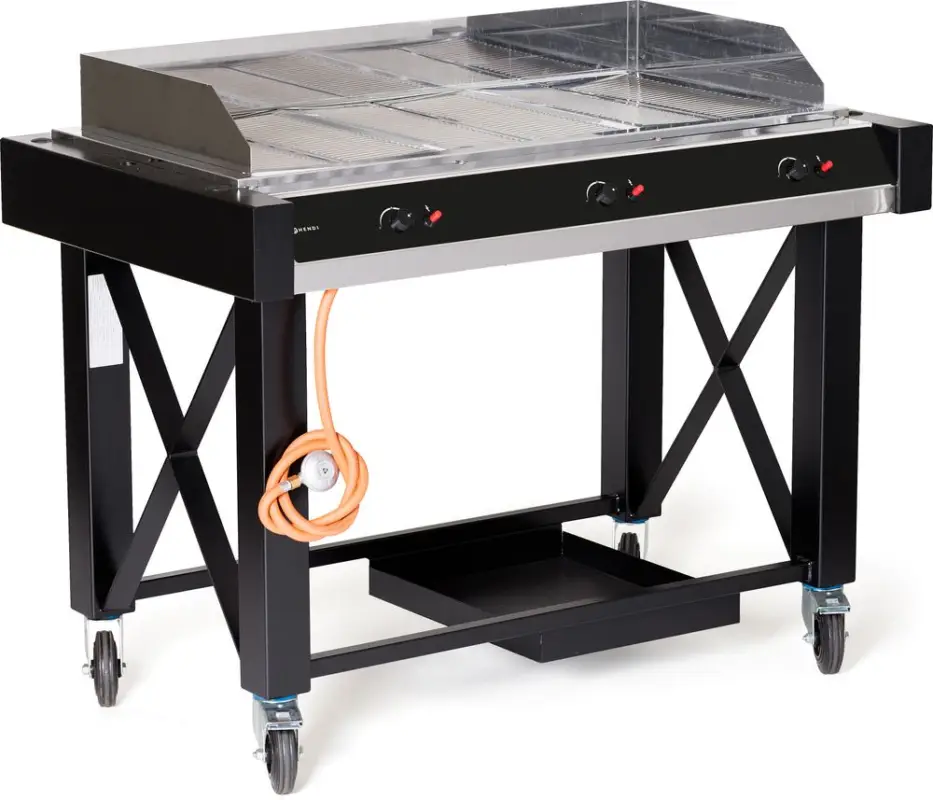 Veilige Betaling Gasbarbecue Atlanta, Hendi, Zwart, 13kw, 1285x770x(h)917mm