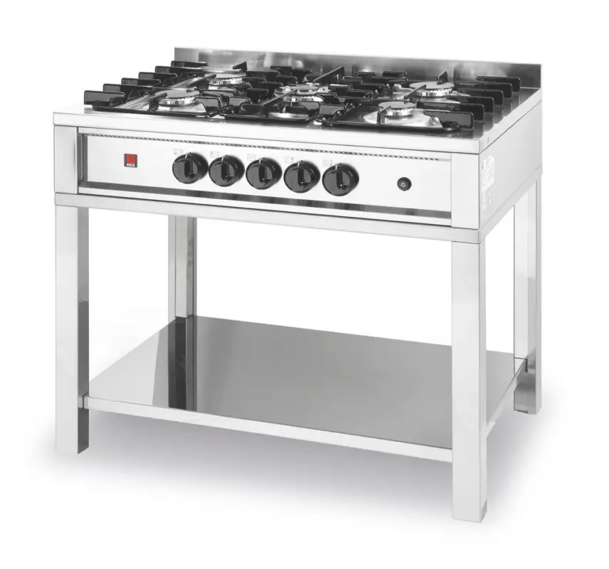 Gasfornuis – 5 Pits | Met Open Frame | Hendi | 900x640x(h)910mm Seizoensaanbieding