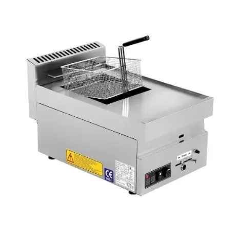 Gold Catering Equipment Gas Friteuse 8L | Aftapkraan | 400x650x350/540mm Fabrieksprijs