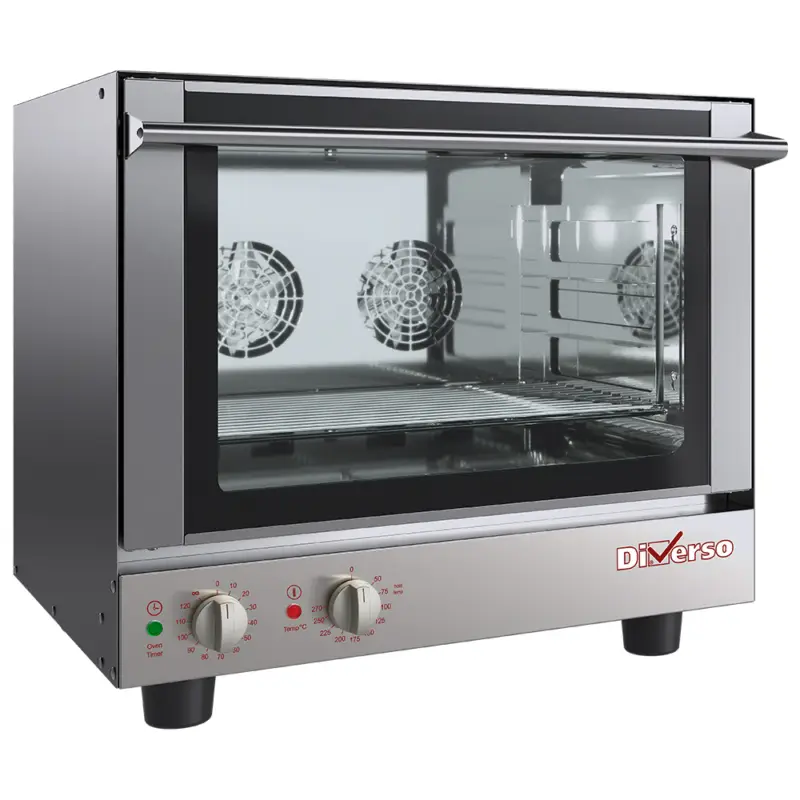Diverso by Diamond Heteluchtoven | 4 Niveaus 1/1 GN | Elektrisch | 50°C/270°C | 3.2kW | 230V | 662x643x603mm Lage Kosten