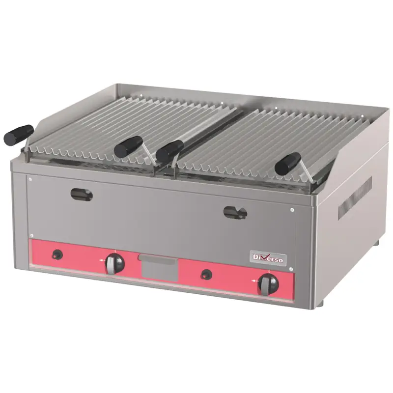 Diverso By Diamond Horeca Lavasteengrill | Gas | 2 Branders | 660x530x290mm Speciale Aanbieding