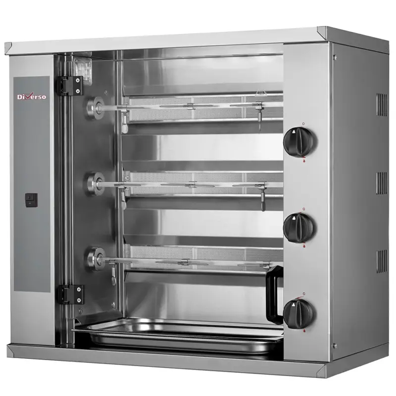 Diverso by Diamond Kippengrill | SMALL | Gas | 3 Spitten | 9 Kippen | 12kW | 230V | 800x400x735mm Shop Nu