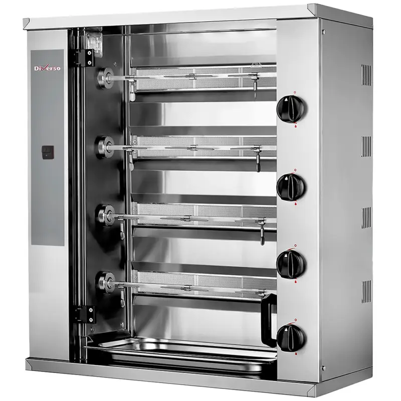 Dagaanbieding Diverso by Diamond Kippengrill | Small | Gas | 4 Spitten | 12 Kippen | 800x400x915mm