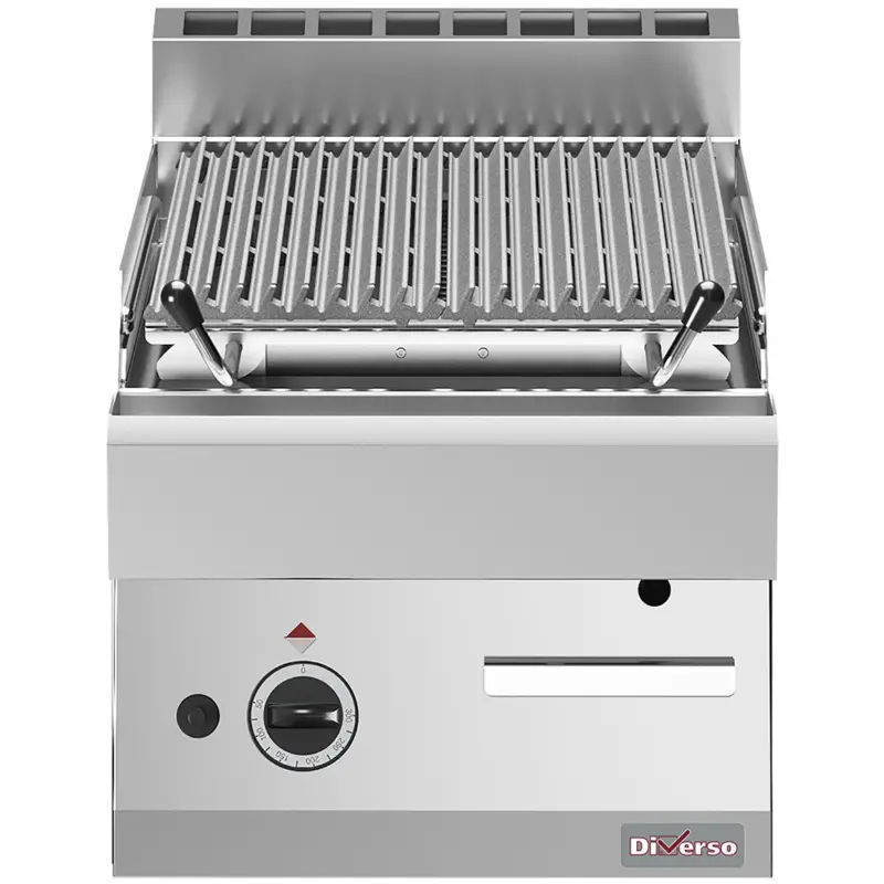 Diverso By Diamond Lavasteengrill | Gas | Gietijzer Oppervlak | Piëzo Ontsteking | 400x700x280mm Veilige Betaling