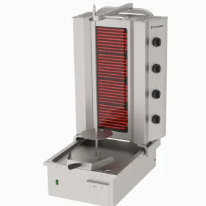 Beperkt Aanbod Naomi Grills EC.U.4.E | Elektrische Döner Grill | 4 Elementen | Onder Motor | Robax Glas | 6.4 kW | 565x715x1135mm