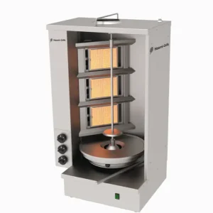 Actieprijs Naomi Grills SHA.3.G | Shoarma Grill | Gas | 3 Branders Infrarood | Rotatiemotor Onder | 9.9 kW | 640x520x1120mm