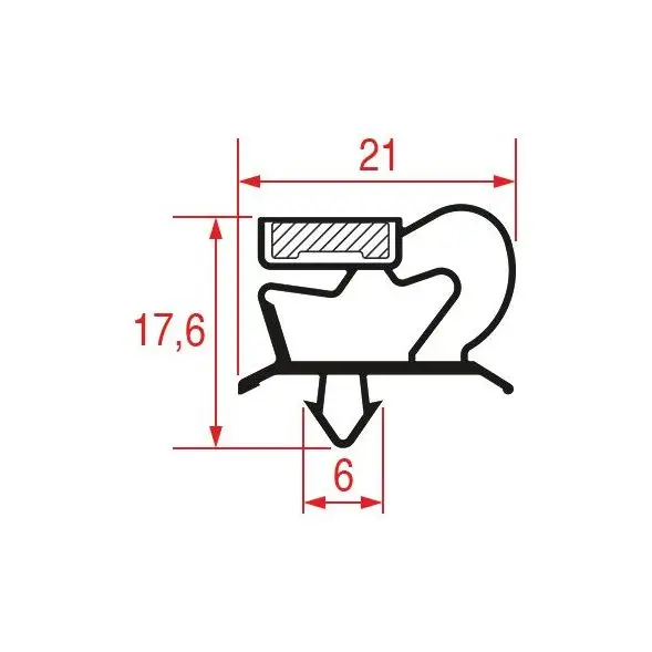 Deurrubber 630 x 522 mm, model 1001 Betrouwbaar
