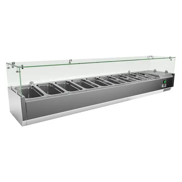 Koop Vandaag Gastro-Inox RVS opzetvitrine 9x GN1/3