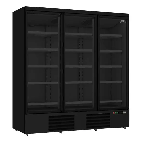 Tijdelijk Beschikbaar Combisteel JDE-1530R BL koelkast 3 glasdeuren zwart